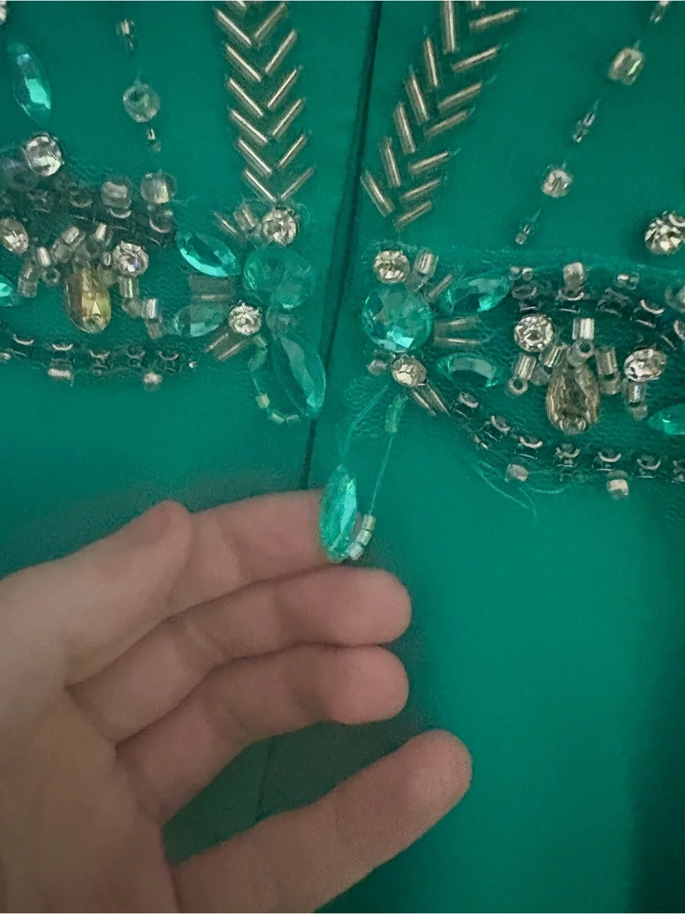 Rachel Allan Perfect Angels Girls Size 12 Green/Teal Embellished Pageant Dress
